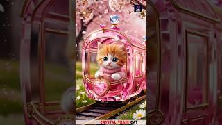 Magical Kitten in a Crystal Train  #cats #animals #trending #shorts #viralshorts