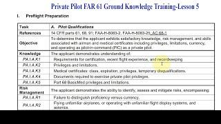 Private Pilot FAR 61 Ground Knowledge Training-Lesson 5