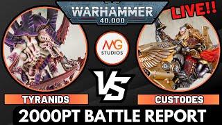 LIVE  Tyranids vs Custodes | Warhammer 40k 10th Edition Battle Report