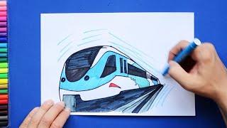 How to draw Dubai Metro Train