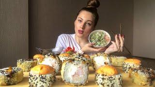 • MUKBANG • ПОКЕ С ЛОСОСЕМ  • ЗАПЕЧЁННЫЕ И ТЕМПУРНЫЕ РОЛЛЫ  • ЧЕЛЛЕНДЖ МОРГЕНШТЕРНА 