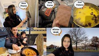 Aj Dinner Bhair se Kia | Kadhi Pakora b Bana Lia , Winter walk aur New Phone 