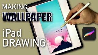 Making a Wallpaper in Procreate - Digital Drawing on iPad Pro