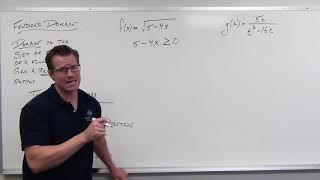 Finding the Domain of Functions (Precalculus - College Algebra 4)