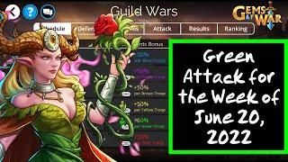 Gems of War - Guild Wars GREEN Attack for the Week of June 20, 2022