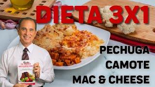 Receta Dieta 3x1 Pechuga Sabrosa con Camote y "Mac And Cheese" De Coliflor | Come Y Adelgaza 9