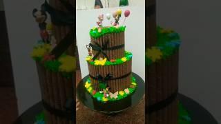 #wafer #rolls #chocolate cake #design #amazing #decoration #cake short #video