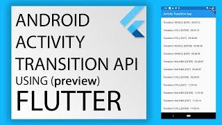 Flutter Activity Transition Background Service