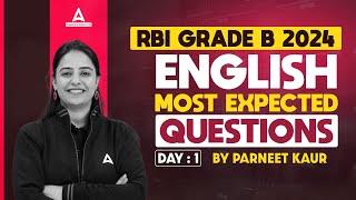 RBI Grade B 2024 | English Most Expected Questions #1 | English By Parneet Kaur