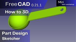 FreeCAD version 0 21 1 part #71 2024  How to 3D ladle