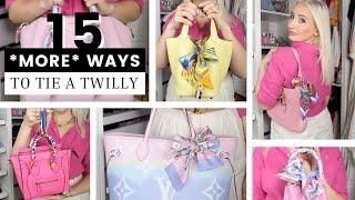 15 *MORE* WAYS TO TIE A TWILLY ON A HANDBAG | Part 3 | Louis Vuitton Bandeau, Hermes Twilly, & more!