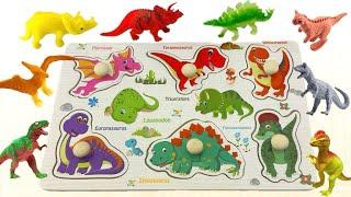 Let's Learn About Dinosaurs with Activity Puzzle | Best Preschool Toddler Fun Toy Learning Video