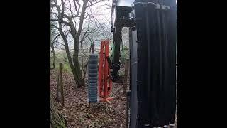 Solonet digger making light work of deer netting in awkward areas