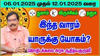 (துலாம்,விருச்சிகம்,தனுசு)குருஜி வார ராசிபலன்(06.01.2025-12.01.2025)#adityaguruji #weeklypredictions