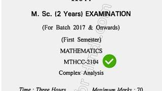 2018 Cdlu MSc Maths 1st Sem Complex Analysis Question Paper