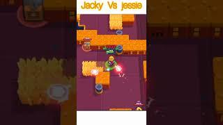 jacky vs jessie in brawl stars #brawlstars #shorts #supercell #jacky #jessie