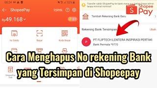 Cara Menghapus No Rekening yang Tersimpan di Shopeepay