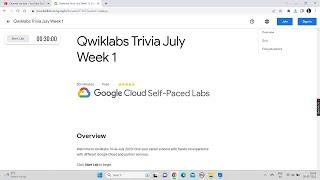 Qwiklabs Trivia July Week 1 || Lab Solution || Qwiklabs Trivia July