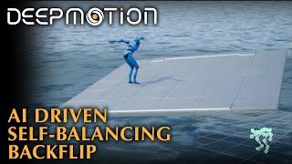 DeepMotion: AI Driven Balancing Backflip on Moving Platform