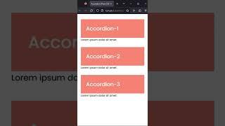 Create Accordion Using HTML And CSS #shorts