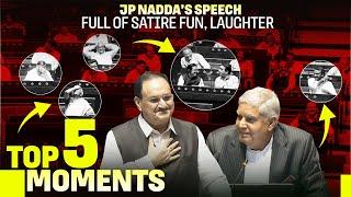 Top 5 Moments: JP Nadda, Jagdeep Dhankhar’s satire, witty jibe leaves Rajya Sabha MPs in laughter