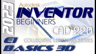 E1 Autodesk Inventor 2023 | Basic Modeling for Beginners Tutorial with Training Guide