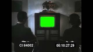Green Screen of People Watching TV in the 1950s