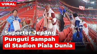 Viral Aksi Suporter Jepang Bersih-bersih Stadion, Warga Qatar Takjub