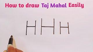 How To Draw The Taj Mahal Step By Step | How To Draw Taj Mahal In Very Easy Way | Taj Mahal Drawing