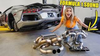 We put an F1 RACE Exhaust on my V12 LAMBORGHINI AVENTADOR.. again