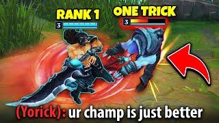 I gave this Master Yorick one trick a taste of my lethality Trynd (HE WAS NOT HAPPY)