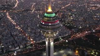 Milad Tower Tehran Night Hyperlapse