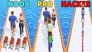 NOOB vs PRO vs HACKER - Family Run 3D