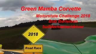 Green Mamba Corvette at Gingerman for Motorstate Challenge Road Race