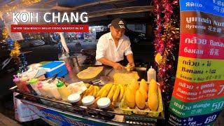 THAILAND, KOH CHANG - 4K Walking tour: The Night Food Market at White Sand Beach