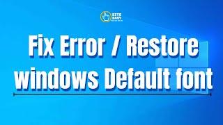 How to restore default fonts in Windows 10?