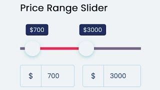 Price Range Slider | Price Slider With Min-max Input in Html Css & Javascript | Dual Range Slider