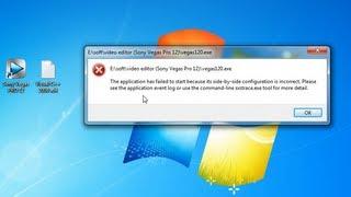 How to fix Sony Vegas 12 Side-By-Side Configuration error