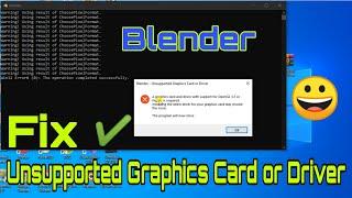 How To Fix Blender 2.8 Unsupported Graphics Card or Driver Error ( Run without Graphics Card ll