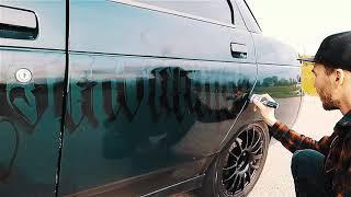 Calligraphy on car