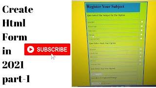 Create Form in HTML | How to create html form | Html form in 2021| Easy html form in 2021| part-1