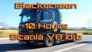 10 Hours Scania V8 Idle Engine Sound - Black Screen inside Cabin Sleep Meditation Relax Dream ASMR
