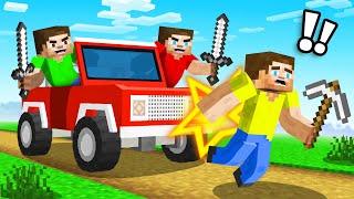 HUNTERS vs SPEEDRUNNER With CARS! (Minecraft)
