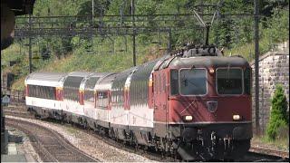 Gotthard Bergstrecke 2022- Panorama Express, SBB IC (Mova) und Südostbahn um Göschenen / Wassen