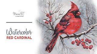 How to paint a cardinal in watercolor