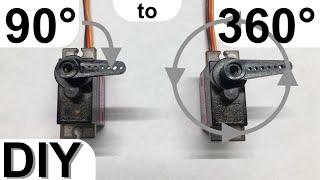 How to Make ANY servo rotate 360° - EASY and FAST