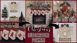 HIGH END CHRISTMAS SUBSCRIBER PICKS!!~Farmhouse Christmas Decor Ideas~Buffalo Check Stocking DIY