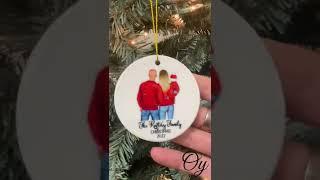 Family of Three Personalized Keepsake Christmas Ornament #shorts