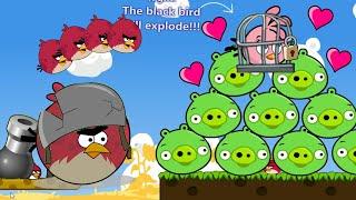 Angry Birds Cannon 3 - BLAST THE BUBBLE PIGGIES TO RESCUE STELLA IN CAGE!