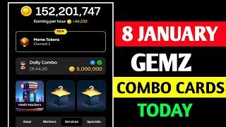 Gemz daily combo today 8 January | gemz daily combo card | today Combo gemz